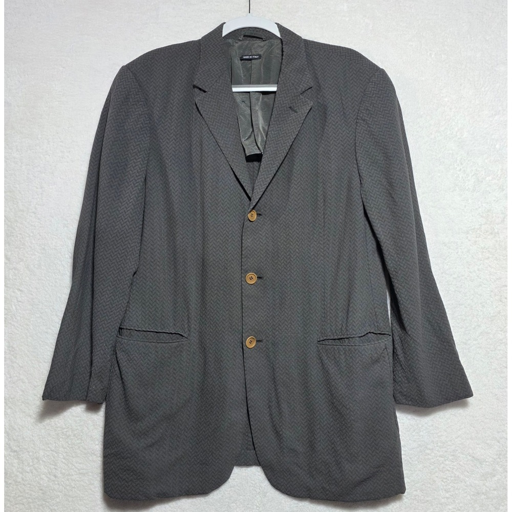 Giorgio Armani Vintage 3-Button Sport Coat 44R Gray Tech Knit Elastic Jacket